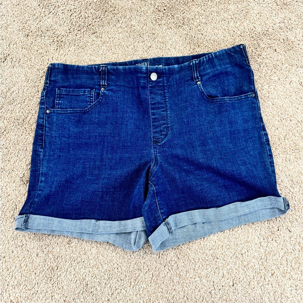 Time and Tru Pull On Denim Shorts Size XL 4.5” inseam